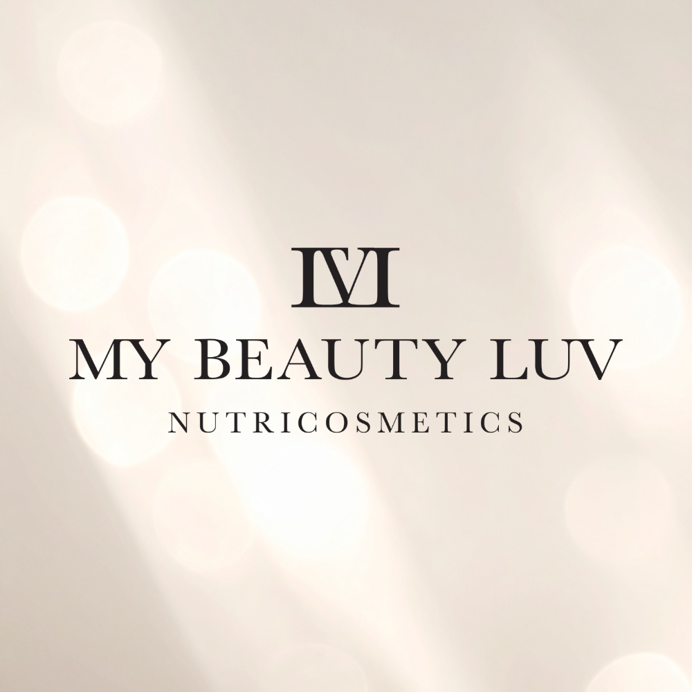 My Beauty Luv Nutricosmetics logo on a beige background
